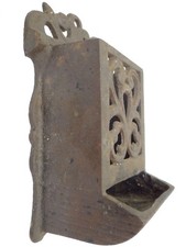 Cast Iron Metal Fireplace Wall Hanger Matchsafe Taiwan Dispenser Holder Vintage 