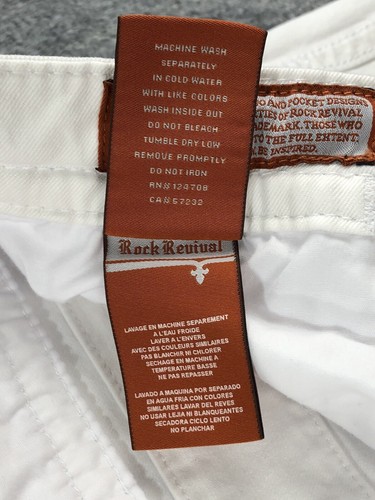 Rock Revival Mens Jack Shorts White Denim Embroidered Studded Size 42 NEW - Picture 16 of 23