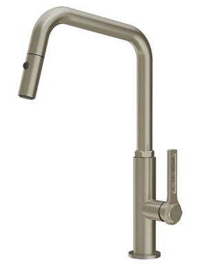 Gessi Officine Pull-Down Kitchen Faucet in Finox Brushed Nickel 60058#149