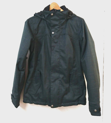 Burton black×l button dryride jacket Burton Dry Ride WM L Jacket Black Adjustable Sleeves Zip & Button