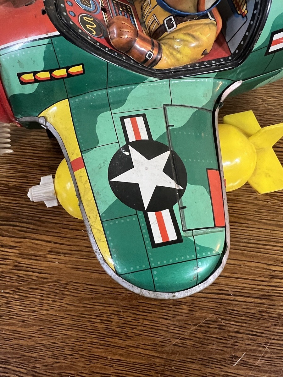 Vintage Ko Yoshiya USAF F-50 Airplane Fighter Plane 1950's Tin