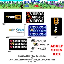 Funny Adult Site's Credit Card Skin Cover / Wrap Decal Pre-Cut Sticker Fits