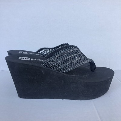 black platform flip flops 90s