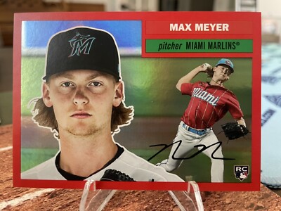 2023 Topps Archives #65 Max Meyer RC Rookie Card Miami Marlins Red Parallel /50
