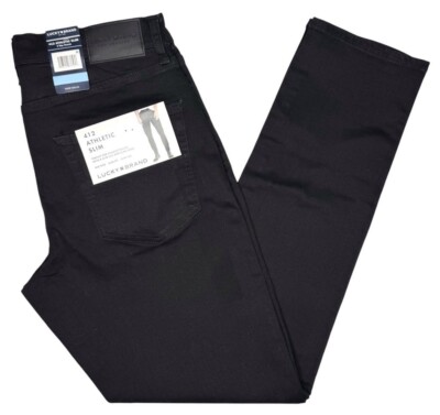 Lucky Brand #11707 NEW Men's Black 412 Athletic Slim Stretch Jeans MSRP $99