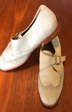 Minty Green Round Toe Buckle Side Leather Slip On Brogue Oxford Shoes EU41/AU8