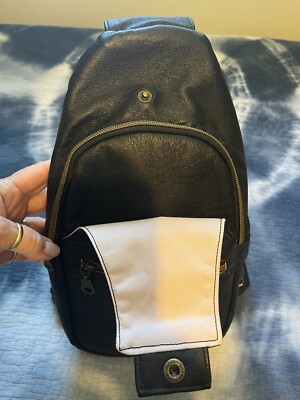 Fayes See Good Handcrafted Black Leather Backpack | eBay display picture 1
