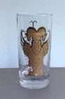 Vintage Anchor Hocking Aries ZODIAC GLASS Black and Gold Astrology Horoscope Ram