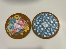 NEW THE PIONEER WOMAN BREEZY BLOSSOM 6.5" SET OF TWO (2) CORK TRIVETS FREE SHIP