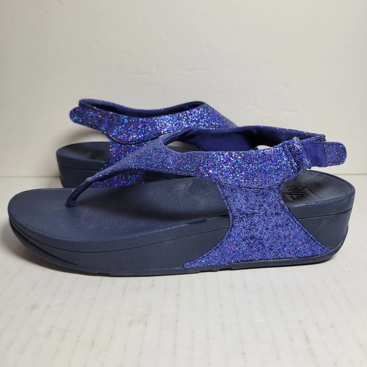 FitFlop Women s Skylar Slingback Thong Wedge Sandals Glitter Ice
