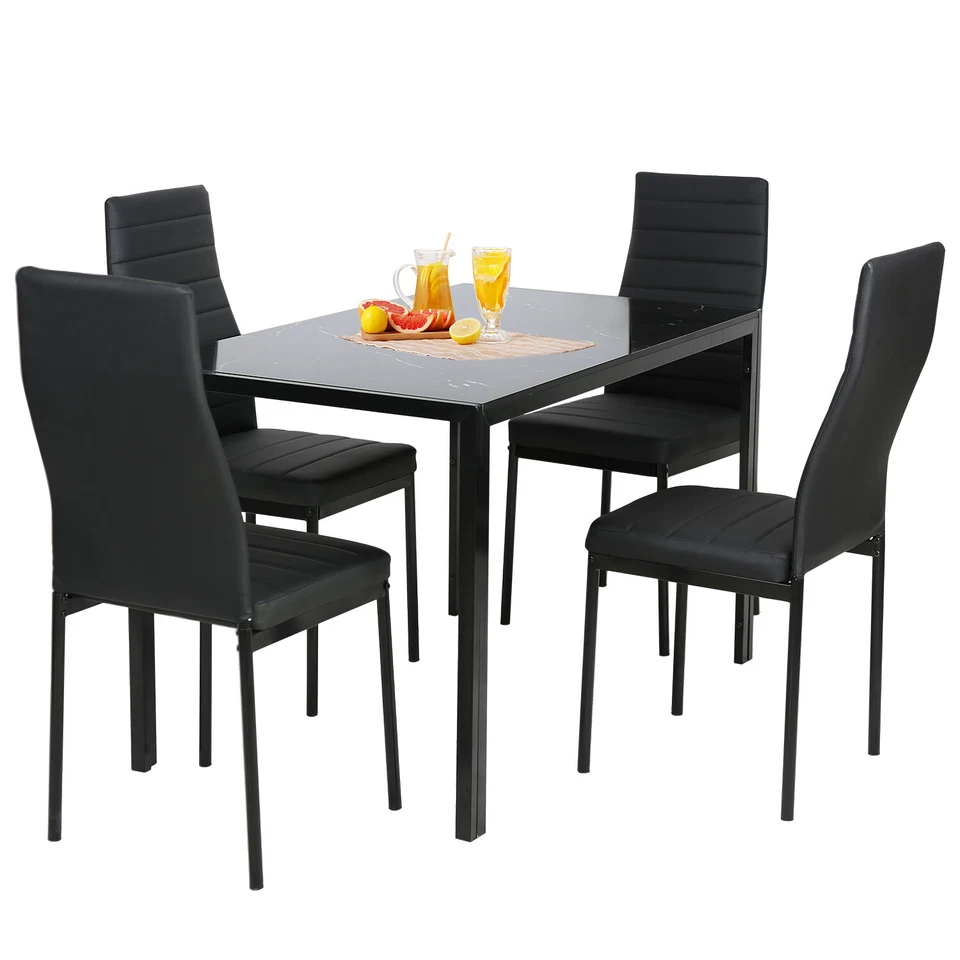 5 Piece Table and Chairs Dining Table Set Kitchen Table for Small Spaces Dinning - Image 4 of 4