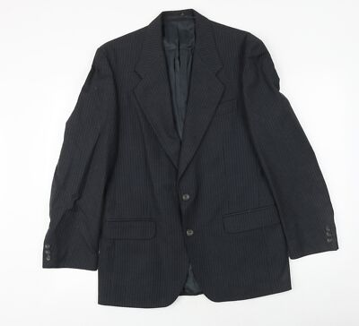 Daniel Drescott Herren Anzugjacke grau gestreift Wollmischung Größe 38 Reg