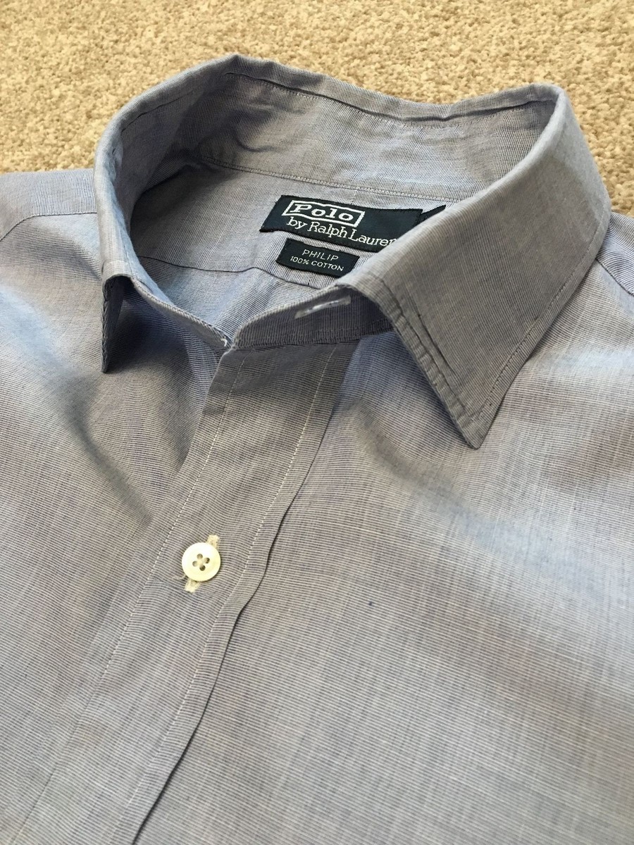 GORGEOUS POLO RALPH LAUREN BLUE PHILIP STANDARD FIT SHIRT 17 