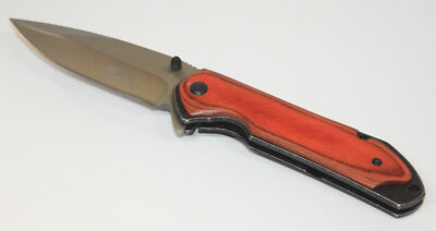MTech USA Taschenmesser Messer Orange Holz Griff, MT-A908OW