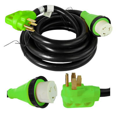 RV Power Cord 15 ft 50 amp With Rain Proof Twist Lock Connector, 15 Foot / 50Amp