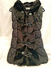 Fur Trim Puffer Vest - Sz Small