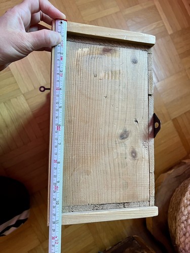 Medizinschrank, Bauernhängeschrank, Arzneischrank, antik, Vollholz, 43x28,5x16,5 - Bild 5 von 6