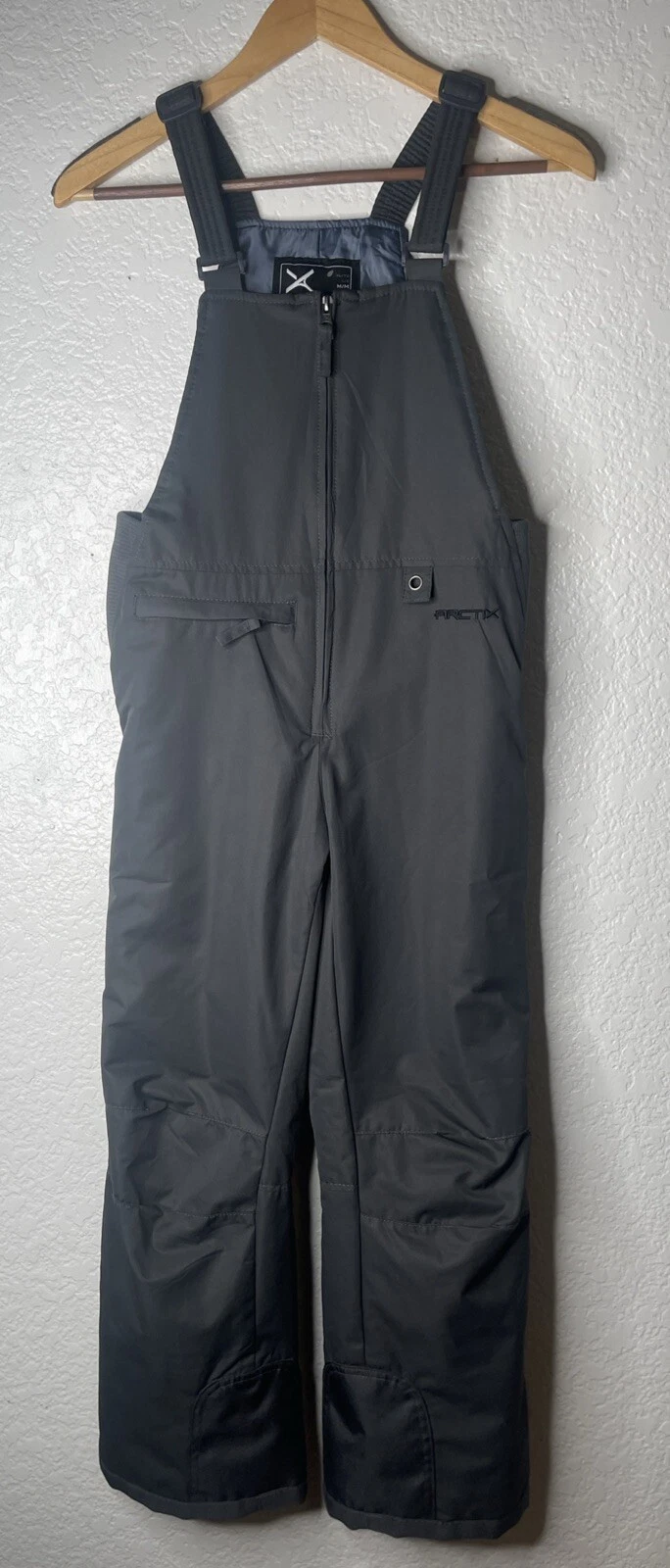 Arctix Kids Insulated Snow Bib Overalls Water Wind Resistant Size Medium~ Gray