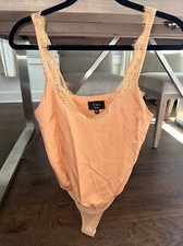 Vici Orange Lace Bodysuit Tank Size Small