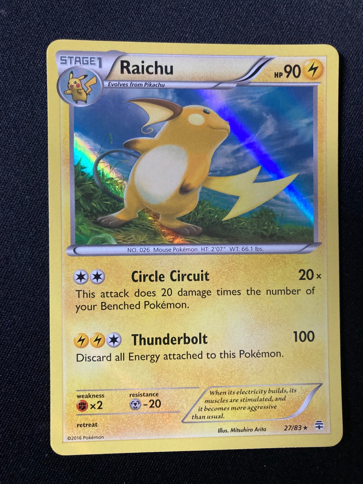 Raichu 27/83 Holo Rare - XY Generations - Pokemon TCG card