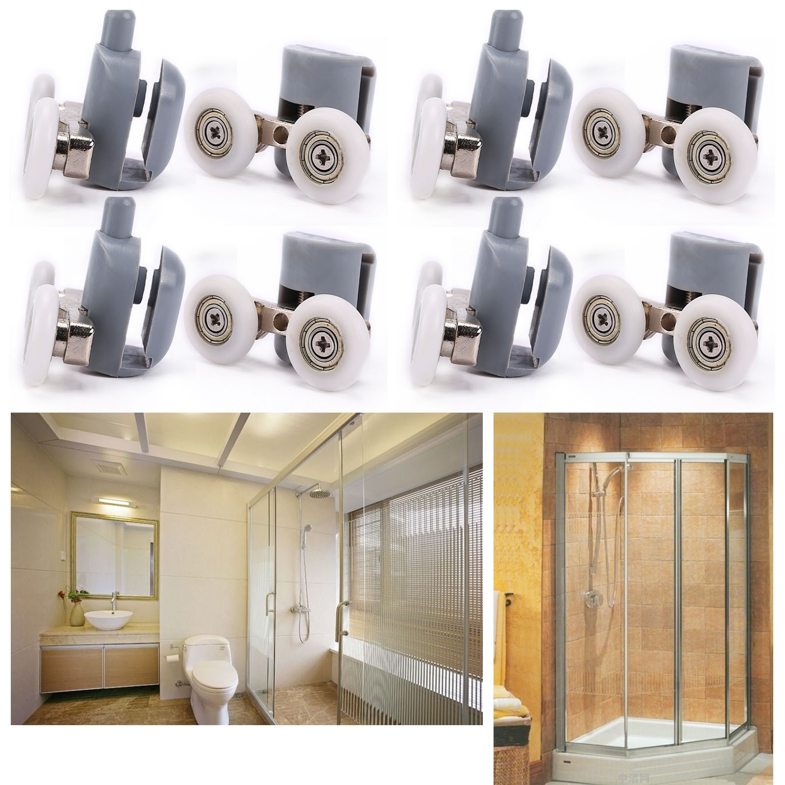单轮 Lance Home Top Bottom Shower Door Rollers Wheels Bathroom