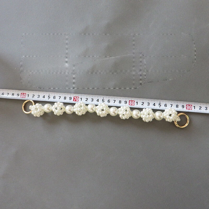 Bolso de mano con correa de perlas sintéticas Bolso de hombro Cartera Mango Repuesto con cuentas Regalos Foto 3 de 4