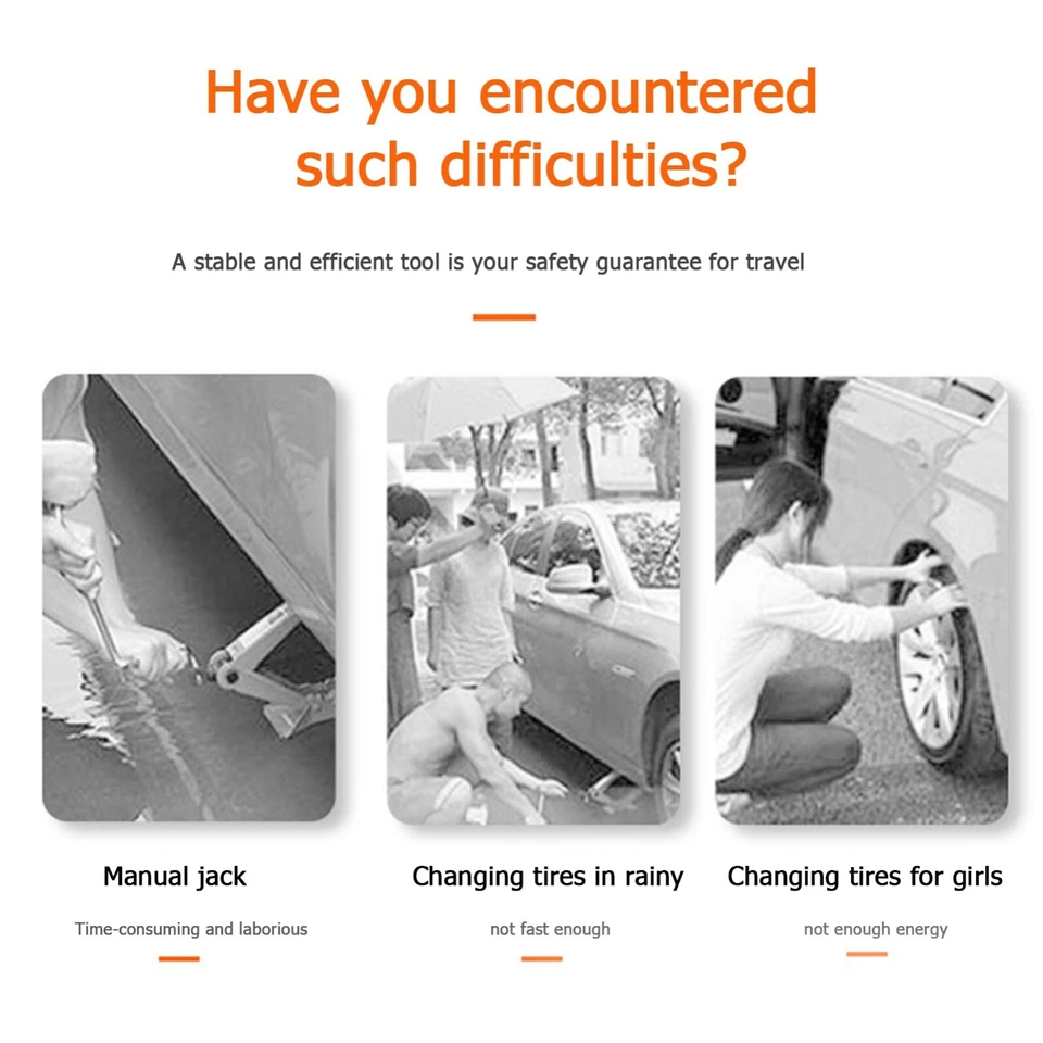 12V Electric Car Jack Kit 5Ton Hydraulic Tire Tool with Impact Wrench & Air Pump - Image 2 of 4