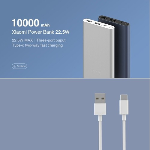 Xiaomi 10000mAh Power Bank USB C Fast Battery Charger For iPhone Samsung Android - Picture 3 of 14