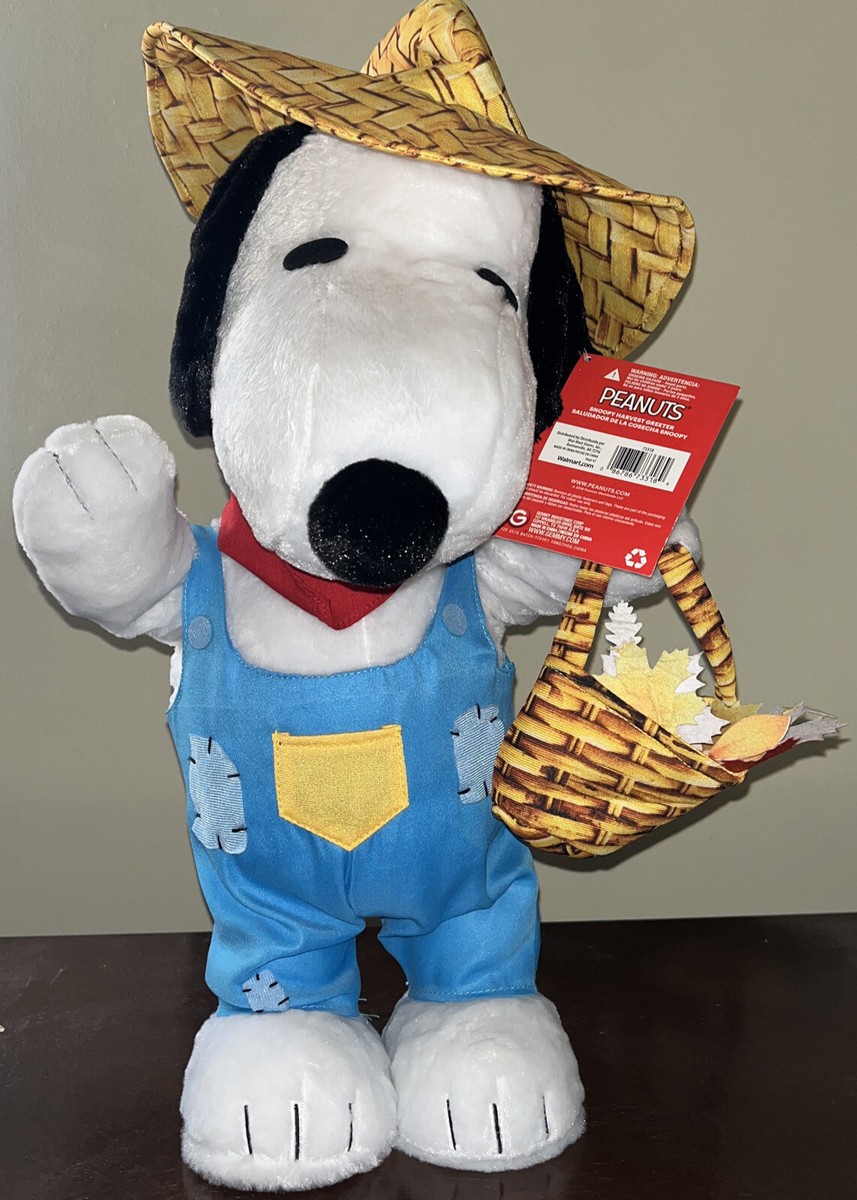 NEW Snoopy Fall Harvest Plush Door Greeter By Gemmy - 21 Inch