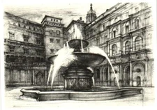 Fontana Cortile del Belvedere Vatican City Italy Postcard