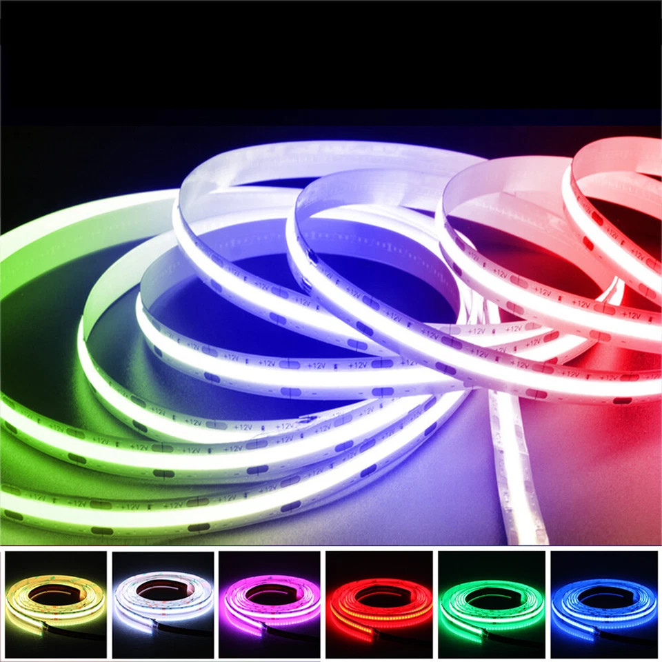 Tira LED DC24V RGB COB 320 384 528 768 LED Cinta Lineal Flexible Alta Densidad 5M Foto 2 de 4