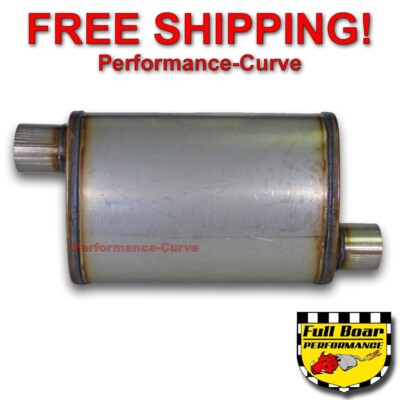 2.5'' Offset Performance Exhaust Muffler MAX FLOW Stainless Steel 4x9 MF1236