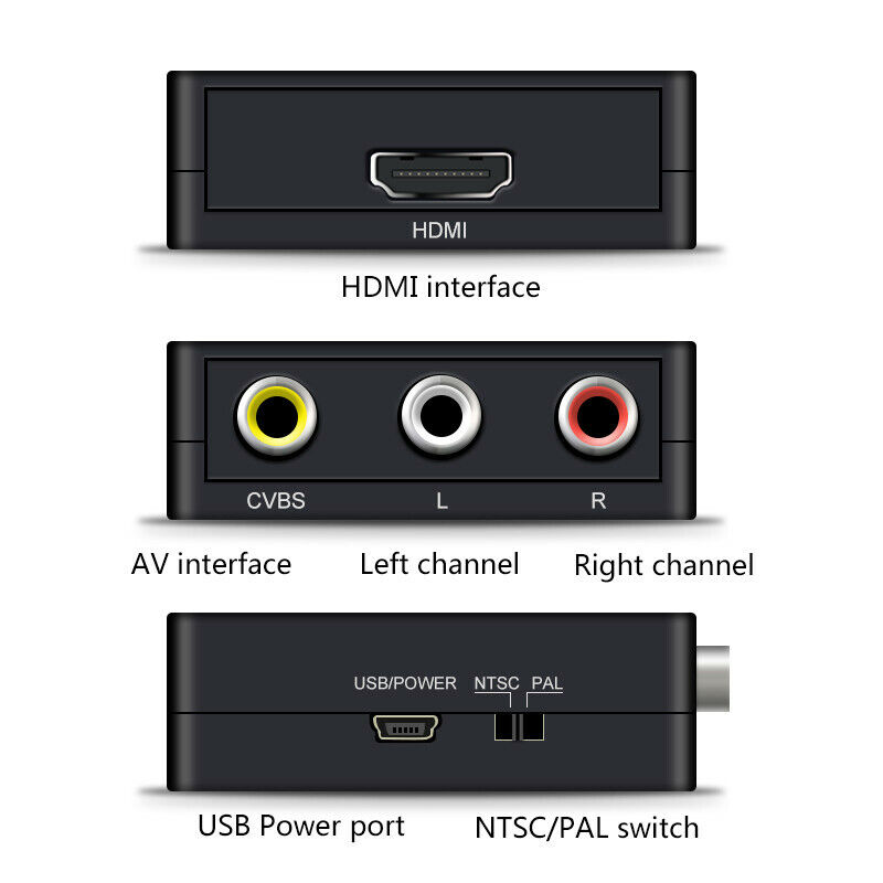 HDMI zu AV Adapter Full HD 1080P HDMI zu Video Audio 3 RCA Signal Konvertierer
