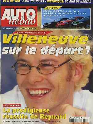 AUTO HEBDO Nr.1144 vom 8. Juli 1998 AUDO A3 1.8 OPEL ASTRA 2.0 ALMERA GTI