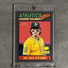 Jacob Wilson 2026 Topps Heritage Dark Gray Border Athletics #17 SP A's Athletics
