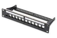 Image of DIGITUS Patch Panel Modular - 12 Ports - 10-inch Rack Mount 1U - Keystone Module