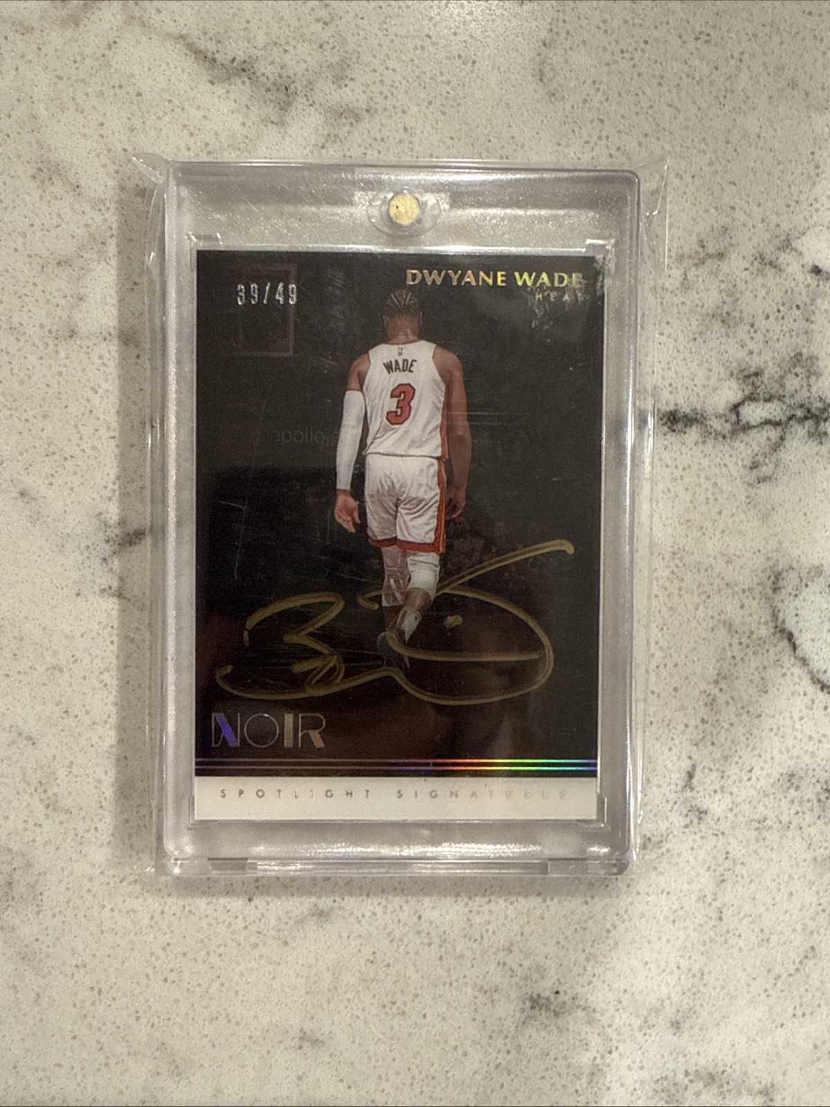 Dwyane Wade 2019 Noir Spotlight Signatures Auto /49 Final Game