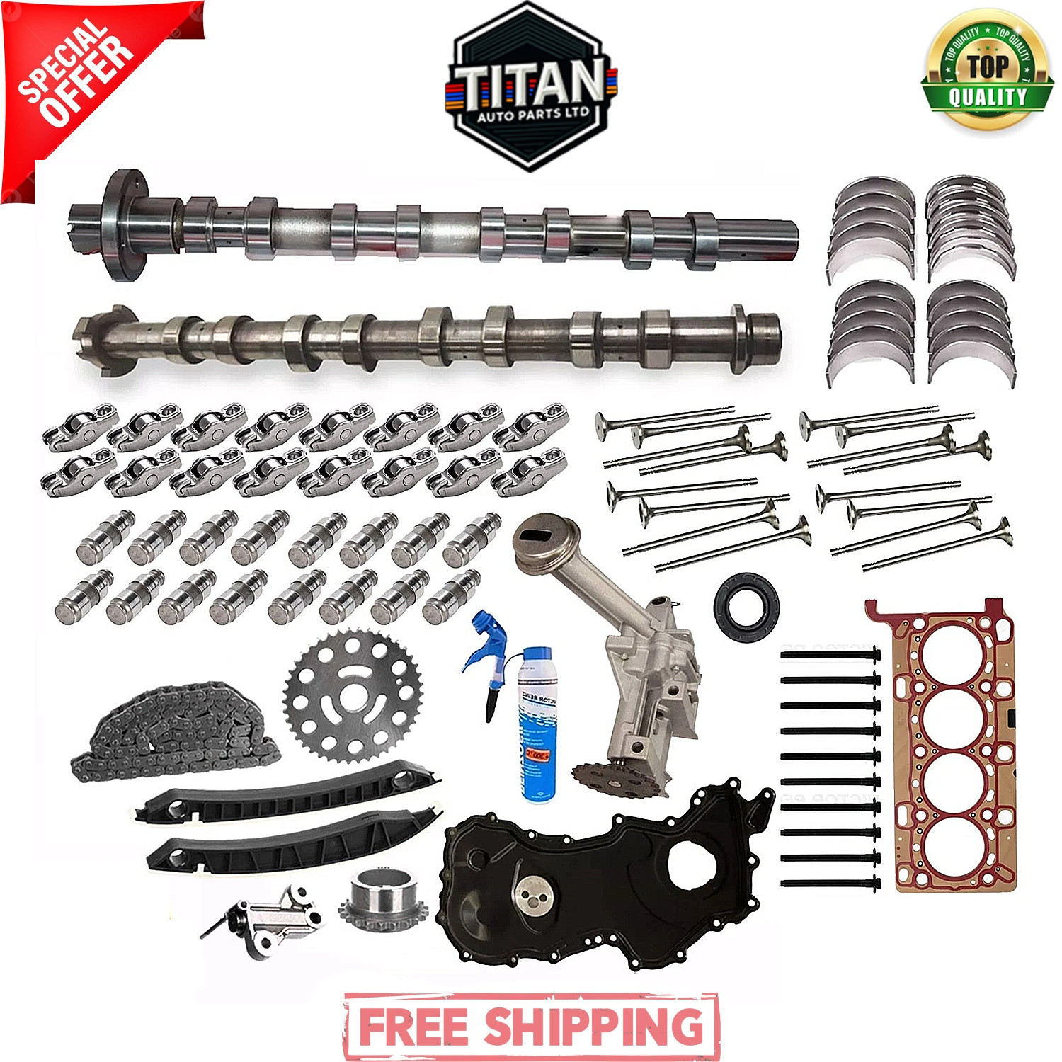 RENAULT VAUXHALL R9M INLET 1.6 DIESEL EXHAUST CAMSHAFT WITH ENGINE REBUILD PARTS