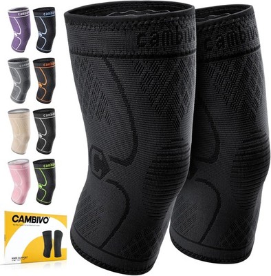 Cambivo Knee Brace Compression Set of 2 Black Size S Sports Meniscus