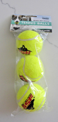 Franklin Pet Supply Co Squeaky Dog Tennis Balls(3) Ready Set Fetch Dog Toy Tenni
