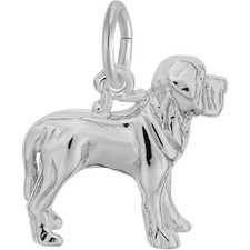 Mastiff Dog Charm - Metal - Sterling Silver