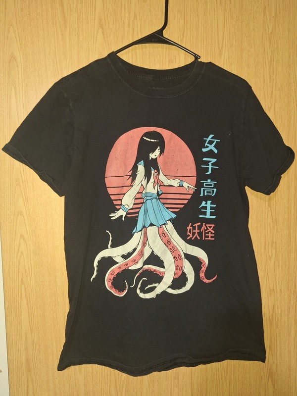 Black Matter Yokai School Girl w/ Tentacles Men’s M Graphic T Shirt - Anime