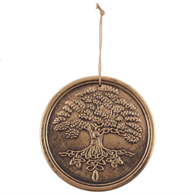  Plakette Wandbehang Bronze Terrakotta Lebensbaum von Lisa Parker