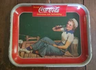 Original 1940 Coca Cola Serving Tray Fishing Sailor Girl Vintage Coke Metal Tray