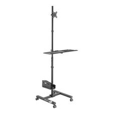Mobile Workstation Monitor Support With Wheels VESA Screen Desk