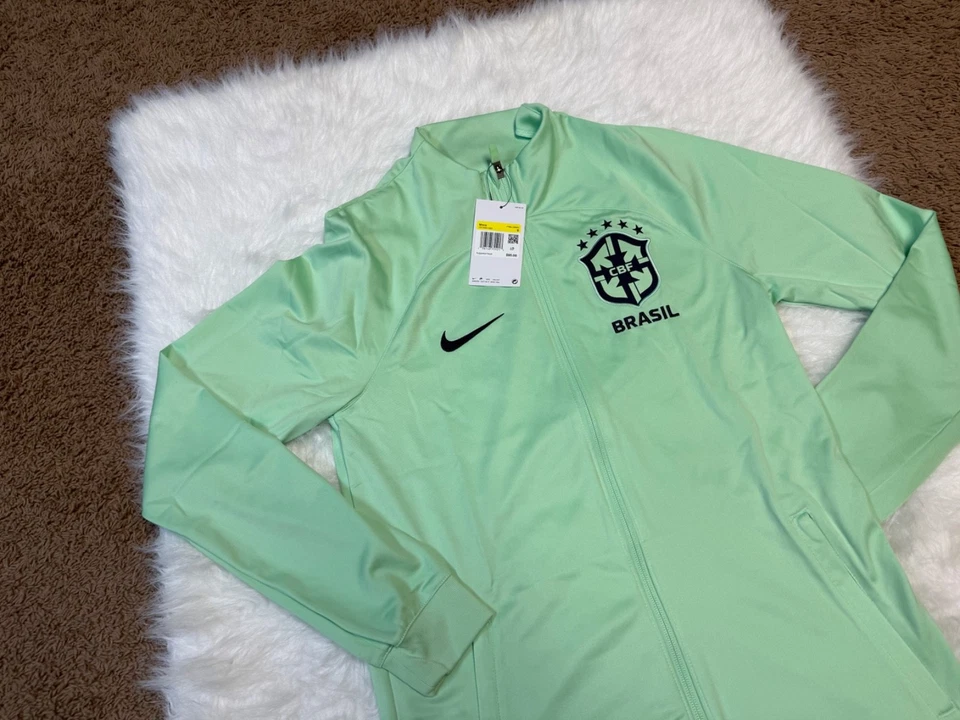 耐克 Dri-Fit Brazil Strike 全拉链绿色田径夹克,尺寸 S DX1950-390 — 第 3/4 张图片