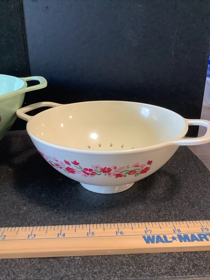 COLANDER Pioneer Woman SET OF 2 THE MELAMINE COLANDER 1 & 3 QUART SIZE STRAINER - Image 3 of 4