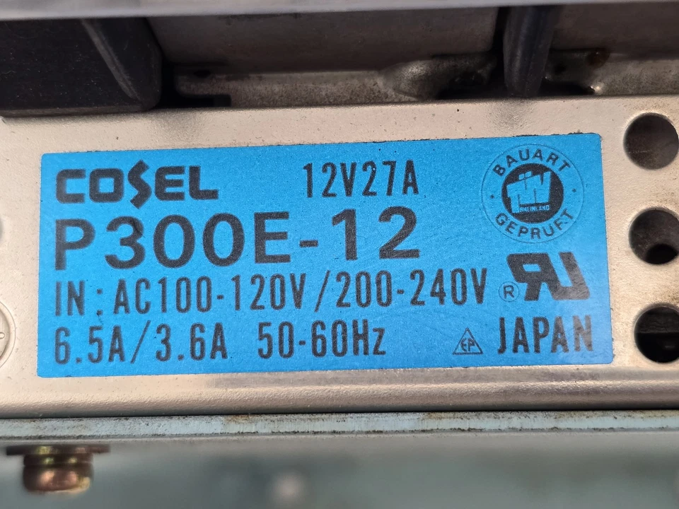 Cosel P300E-12 Switching Power Supply 12V 27A AC100/120V 200/240V 6.5/3.6A - Image 3 of 4