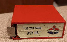 Vintage STANDARD Oil Gas Farm TAPE MEASURE 10 foot Steel Tape USA $ no reserve $