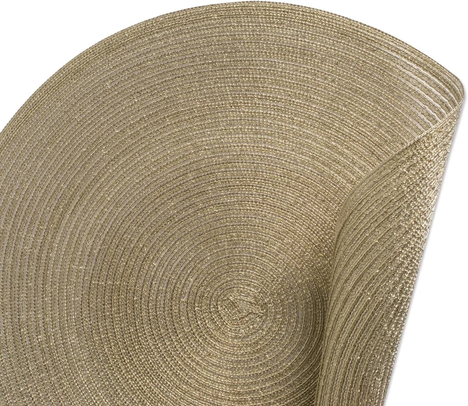 Hágalo usted mismo Manteles Tejidos Colección Mantel Metálico Redondo 15", Oro Champagne Foto 3 de 4